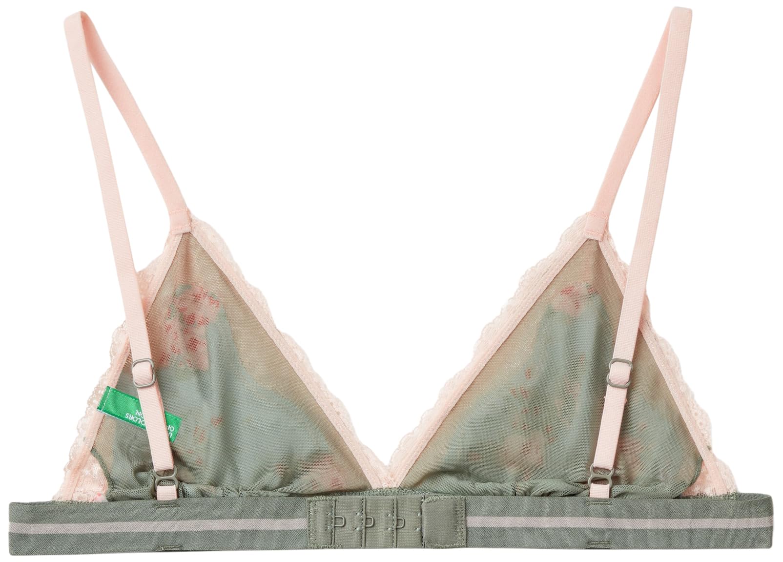 Benetton Reggiseno Triangolo Donna Pizzo Stampa Leggera Taglia L