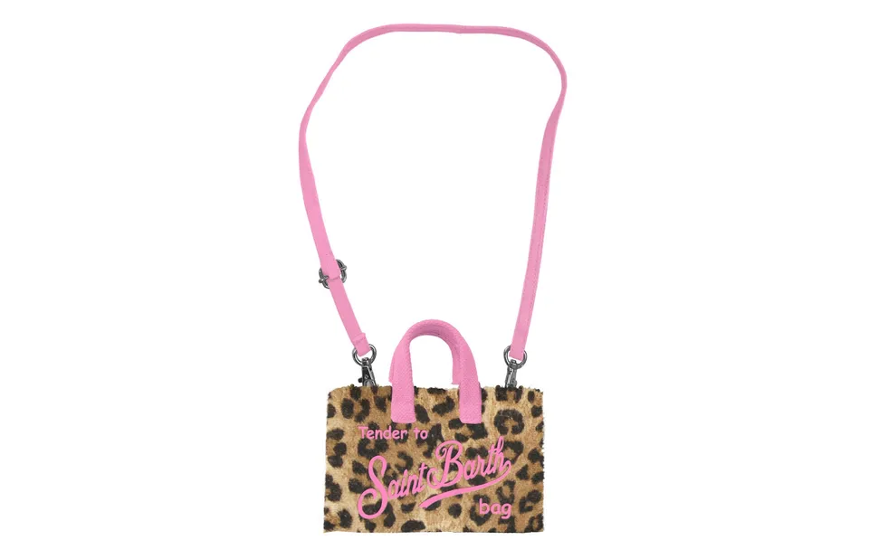 MC2 Saint Barth Phone Bag Borsa Cotone Leopard Rosa