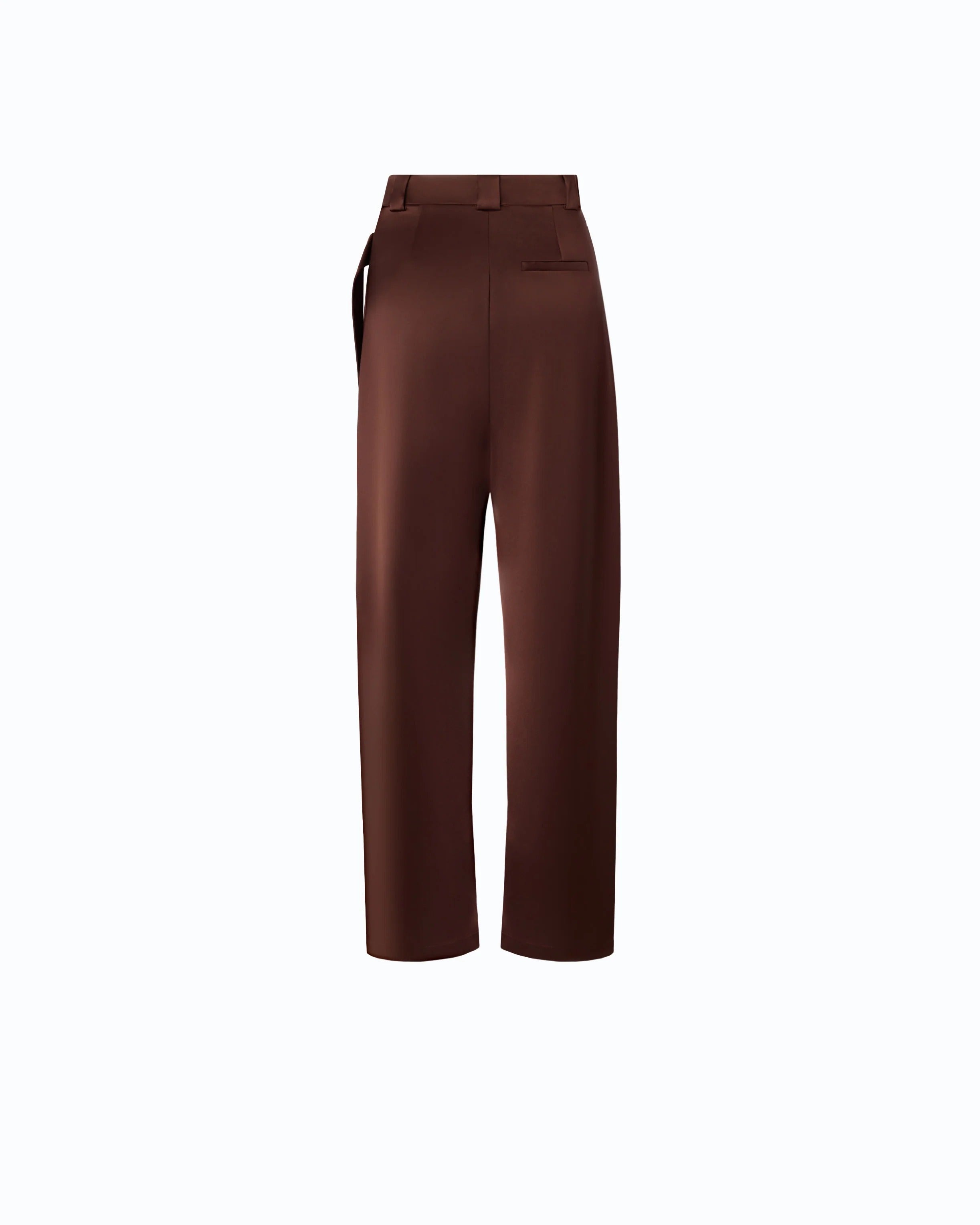 PINKO 105570-A3GB pantalone satin cioccolato dritto