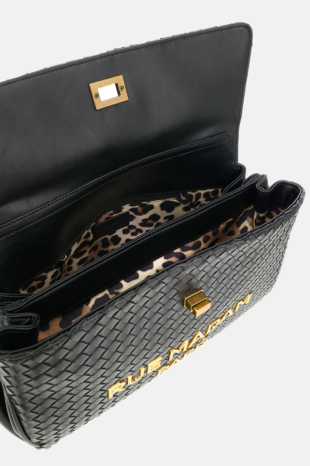 Rue Madam Les Jours XL Motif borsa donna nera intrecciata