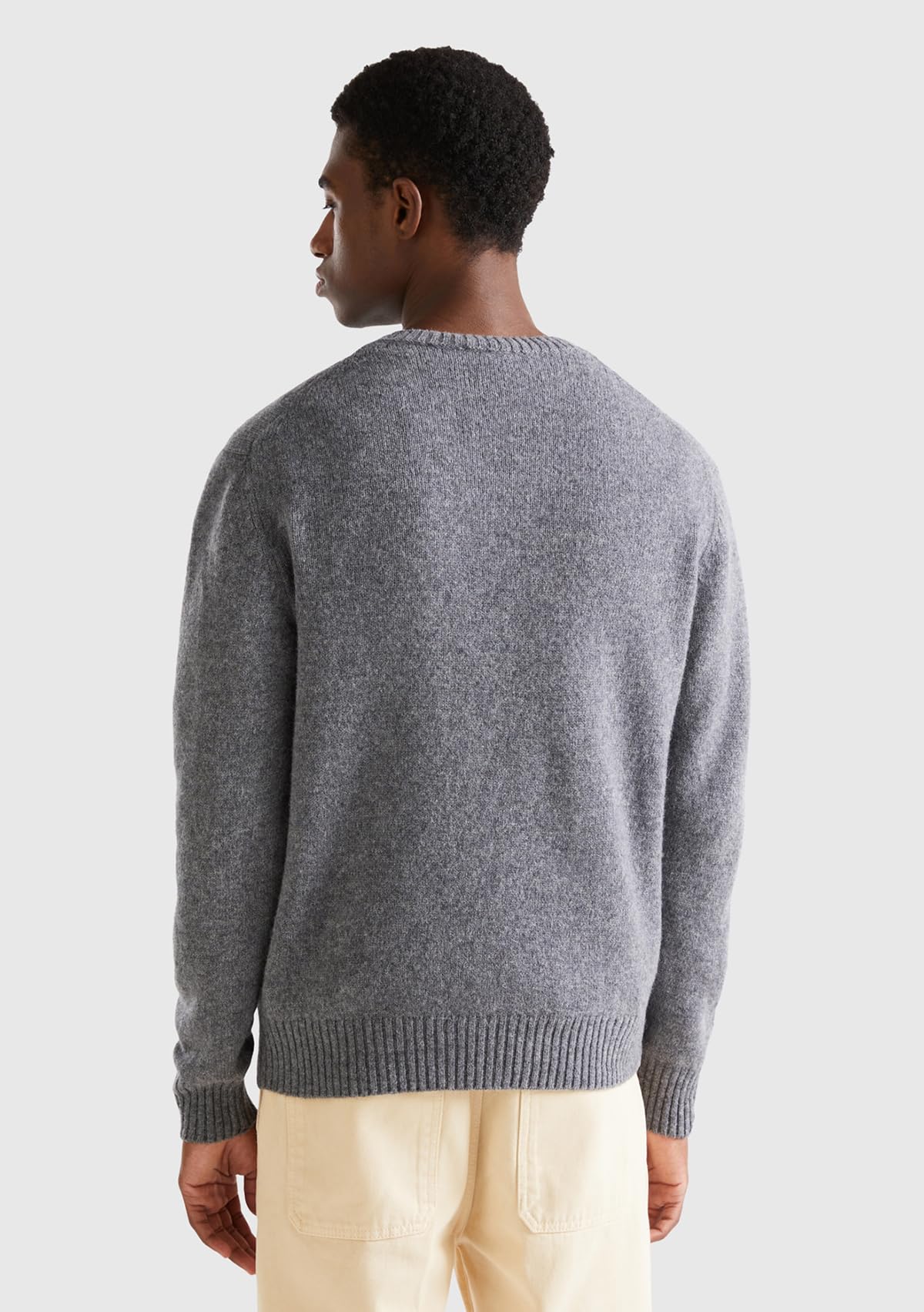 Benetton Maglione Uomo Girocollo a Righe Colorate