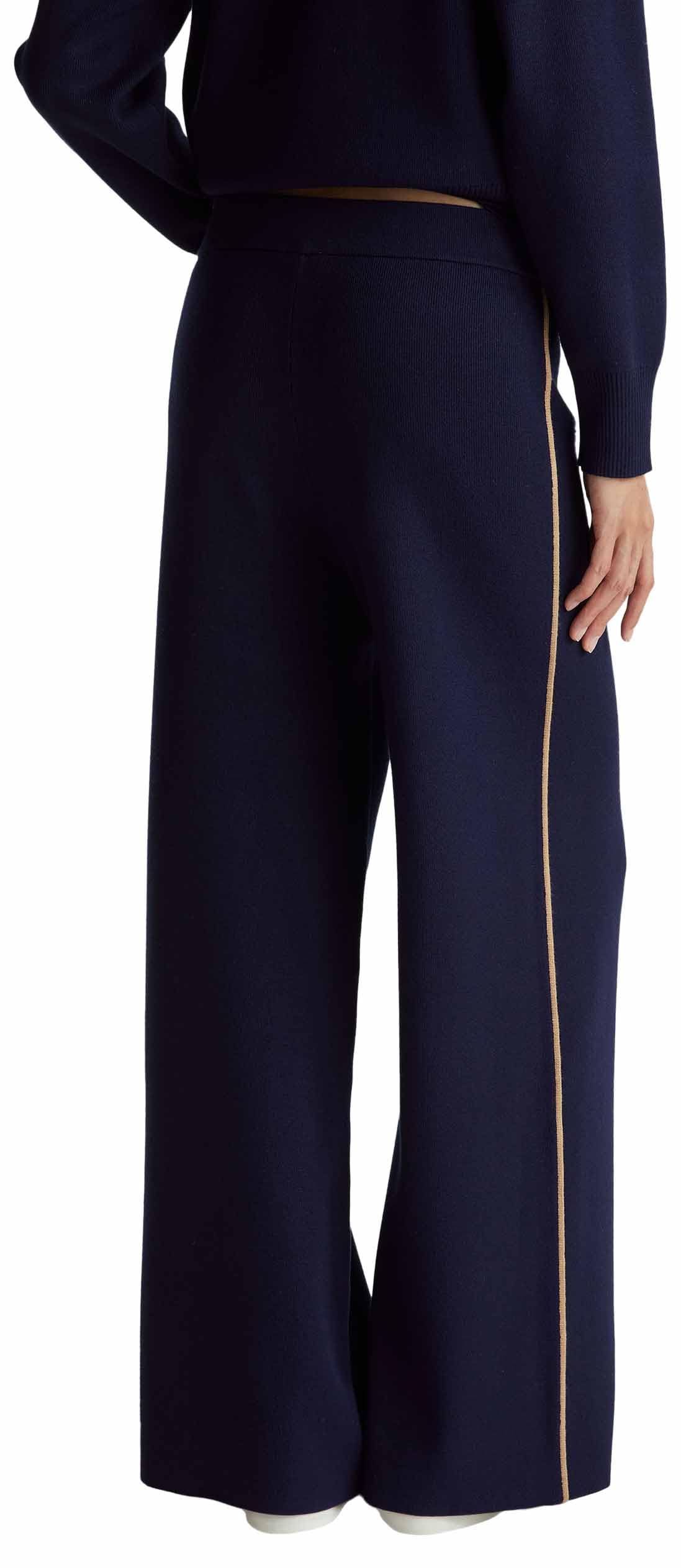Benetton 17q3df013 Pantaloni Maglia Donna Blu XXS
