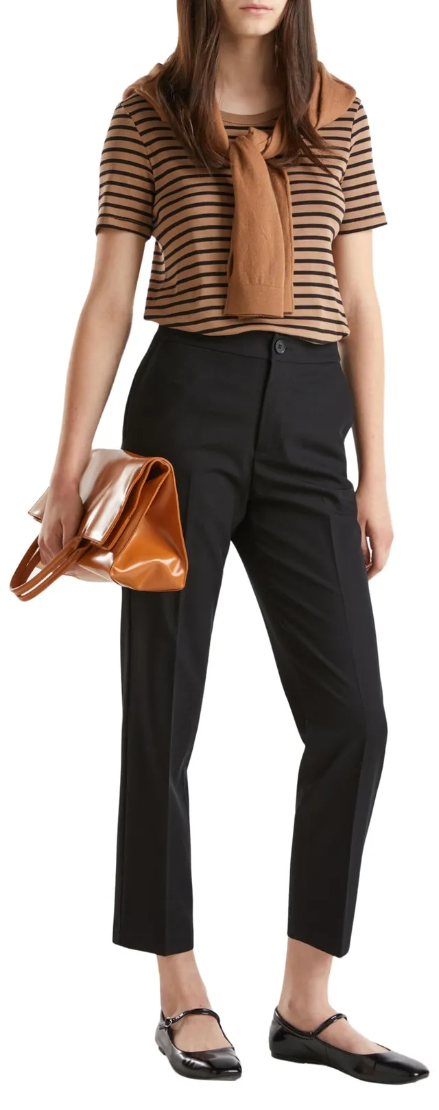 Benetton Pantaloni Donna Capri Taglia 36 Vita Alta