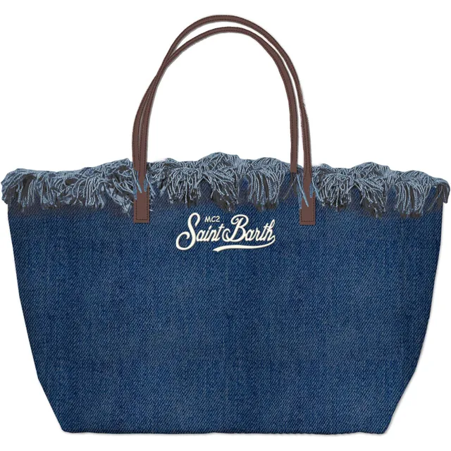 MC2 Saint Barth City Bag Fringe 01031L Borsa Denim Blu