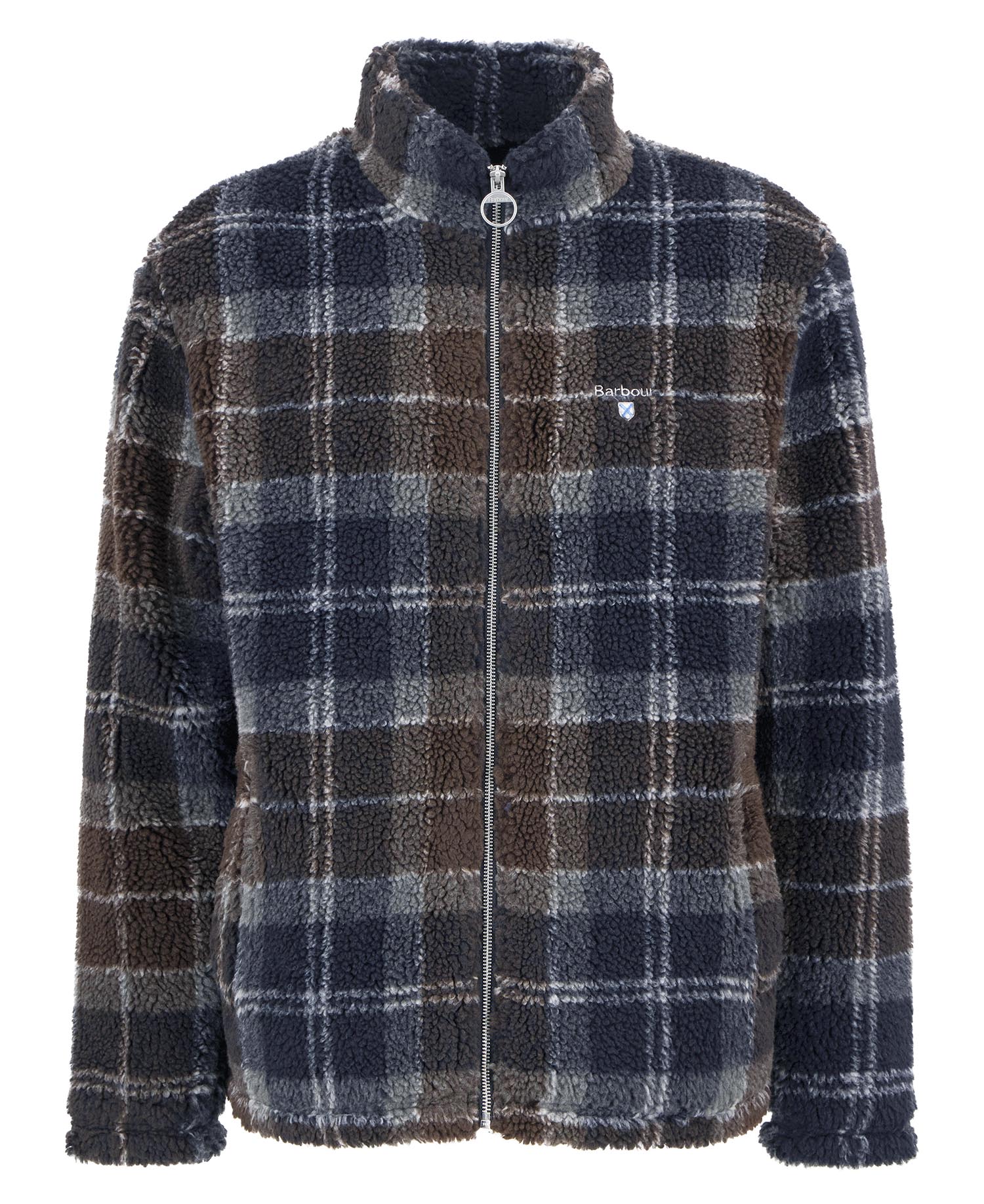 Barbour MFL0187 Sherpa felpa tartan midnight oak zip