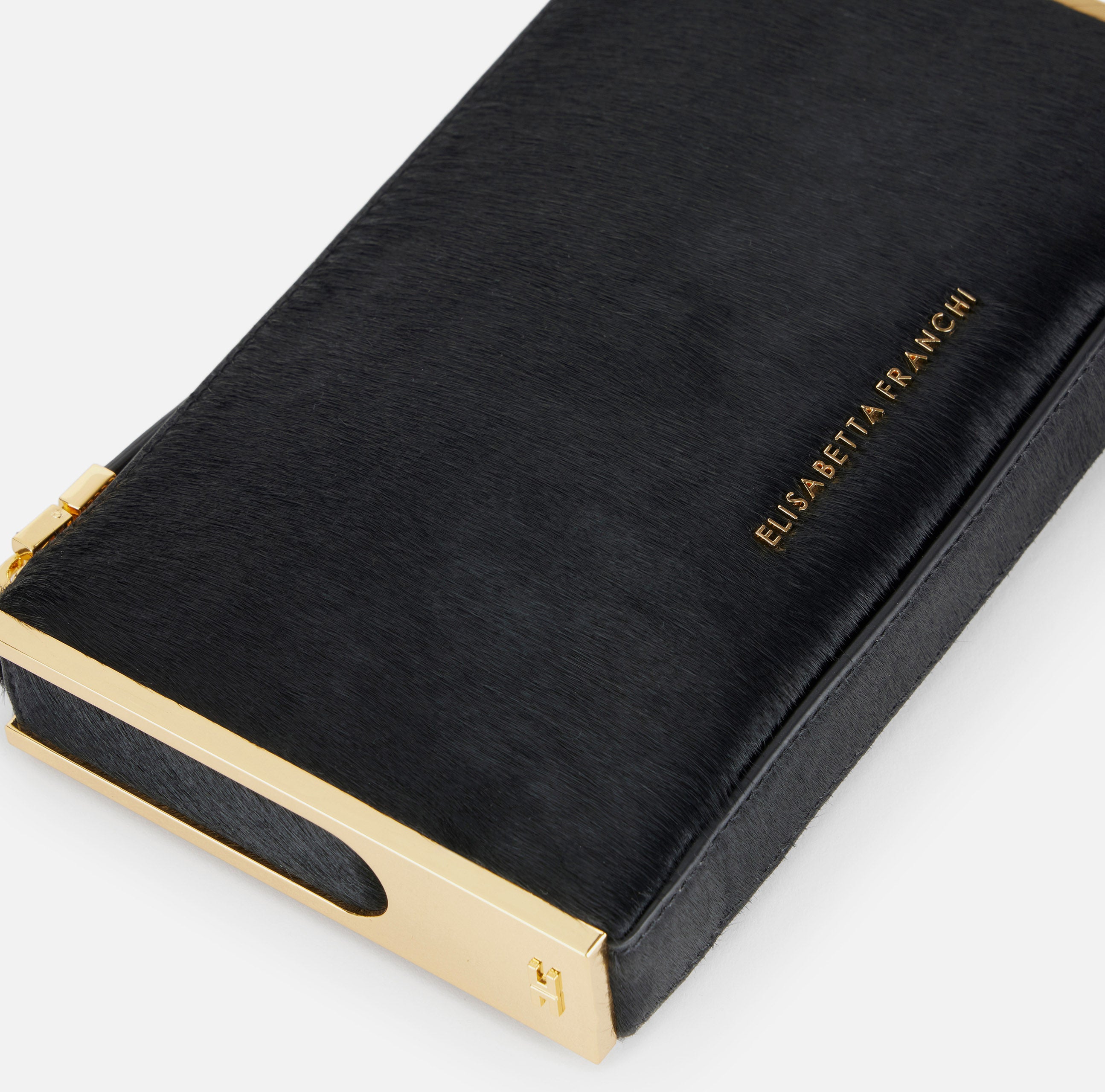 Elisabetta Franchi BS11A67E2 clutch donna nero cavallino
