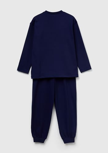 Benetton 3DKE0P097 pigiama bambino cotone blu taglia S