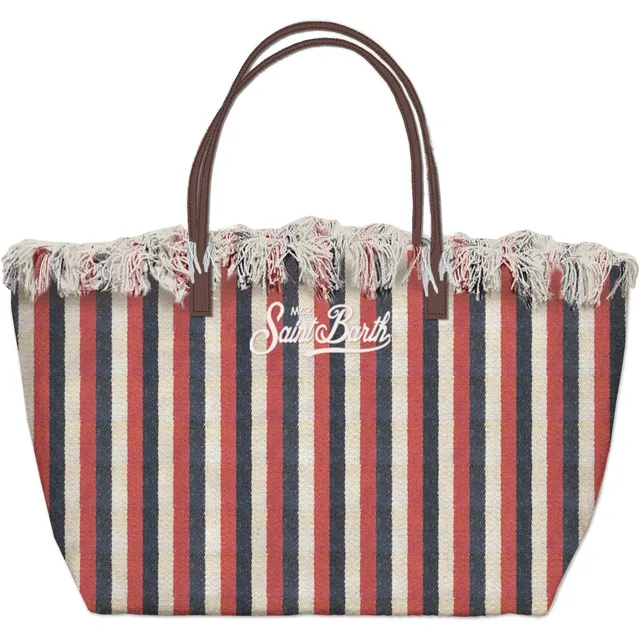 MC2 Saint Barth City Bag Fringe Borsa Navy Rosso