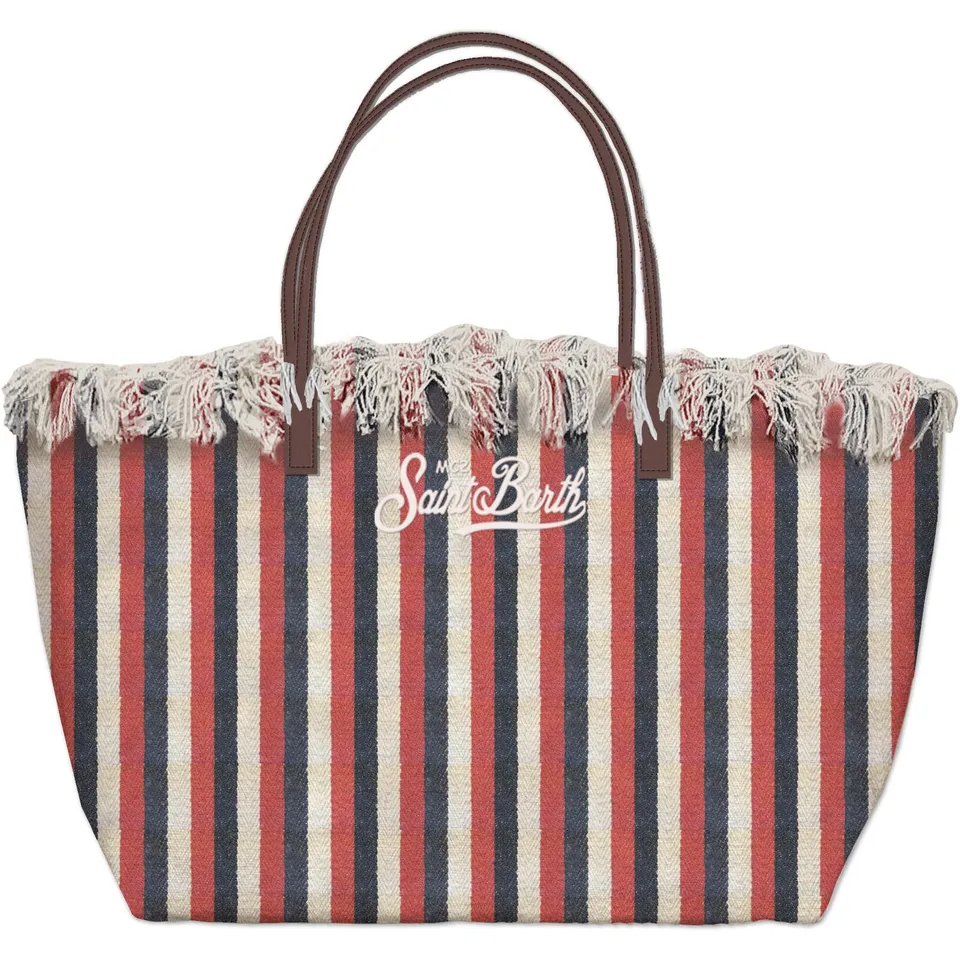 MC2 Saint Barth City Bag Fringe Borsa Navy Rosso