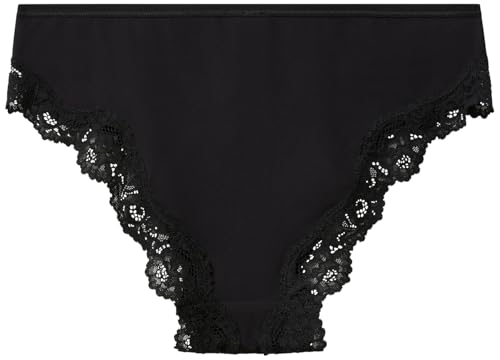 Benetton Slip Donna Elastico Pizzo Nero Taglia S