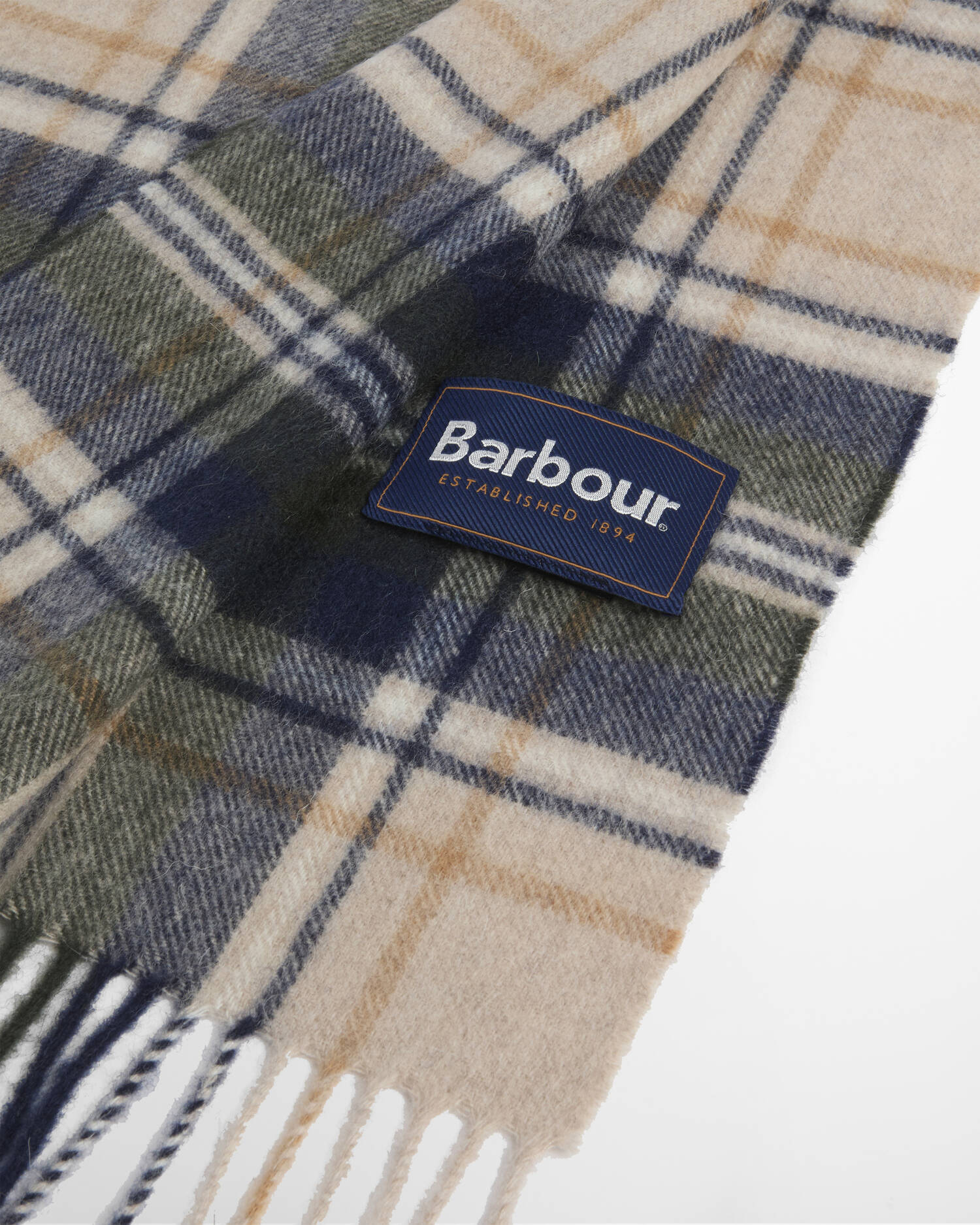 Barbour New Check USC0137 Sciarpa Uomo Sand Beige Plaid