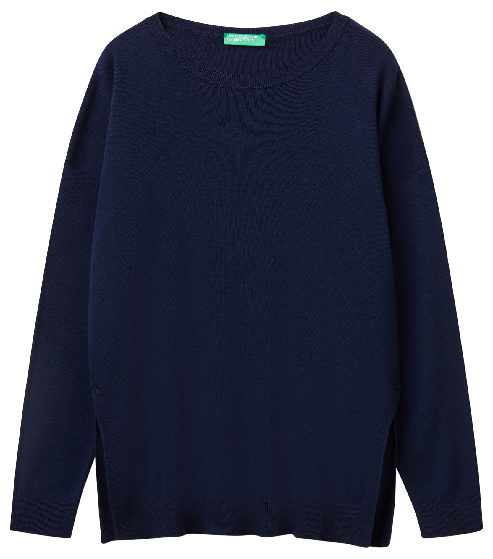 Benetton 1091D10D7 maglione donna scollo barca over arancione
