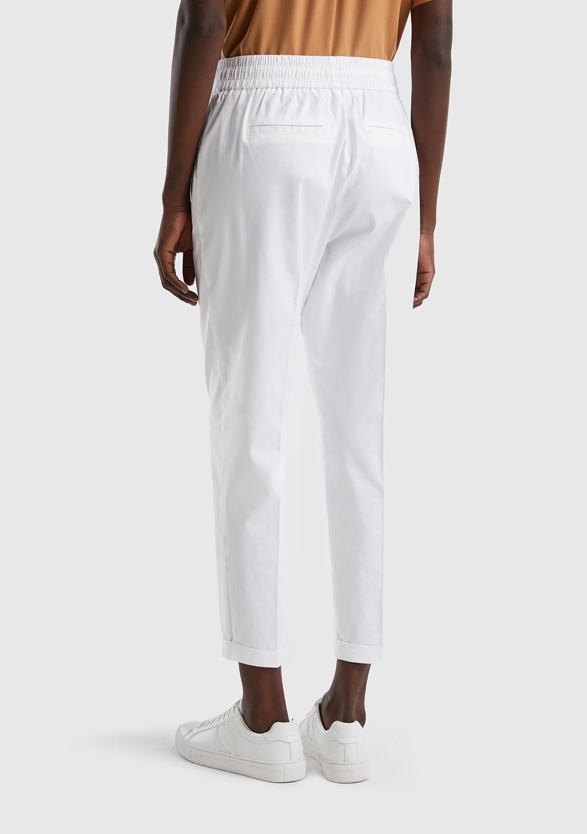 Benetton Pantaloni Joggers Donna cotone stretch coulisse