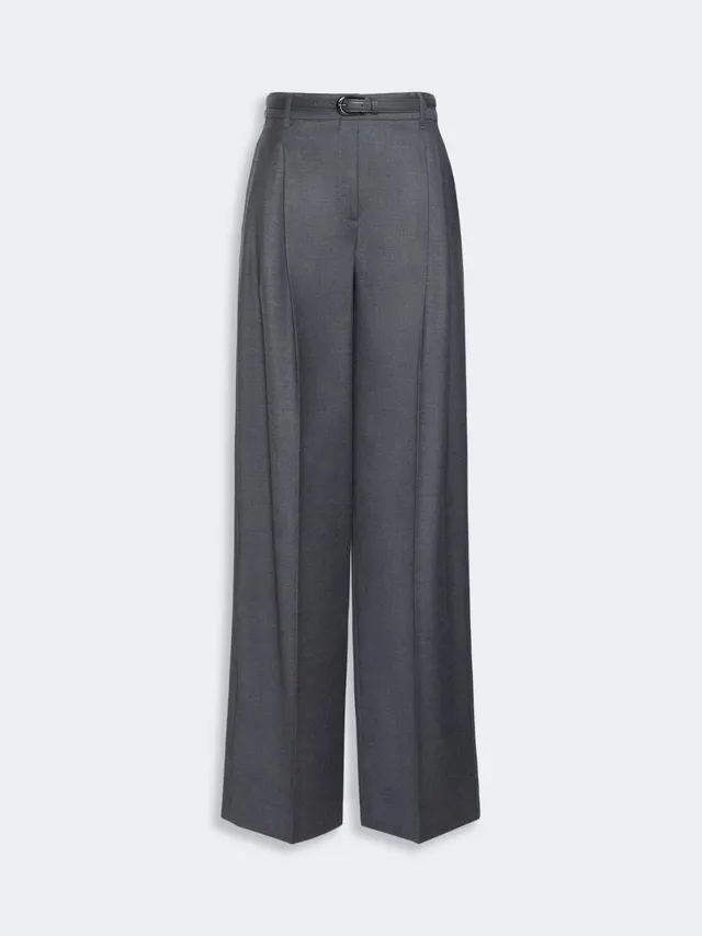 Max Mara Studio MSTLAGO003 pantalone grigio scuro taglia 40 lana
