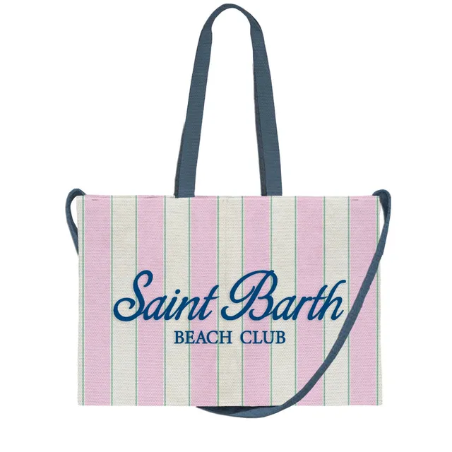 MC2 Saint Barth Essential borsa canvas rosa navy righe