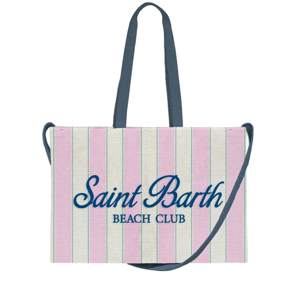 MC2 Saint Barth Essential borsa canvas rosa navy righe