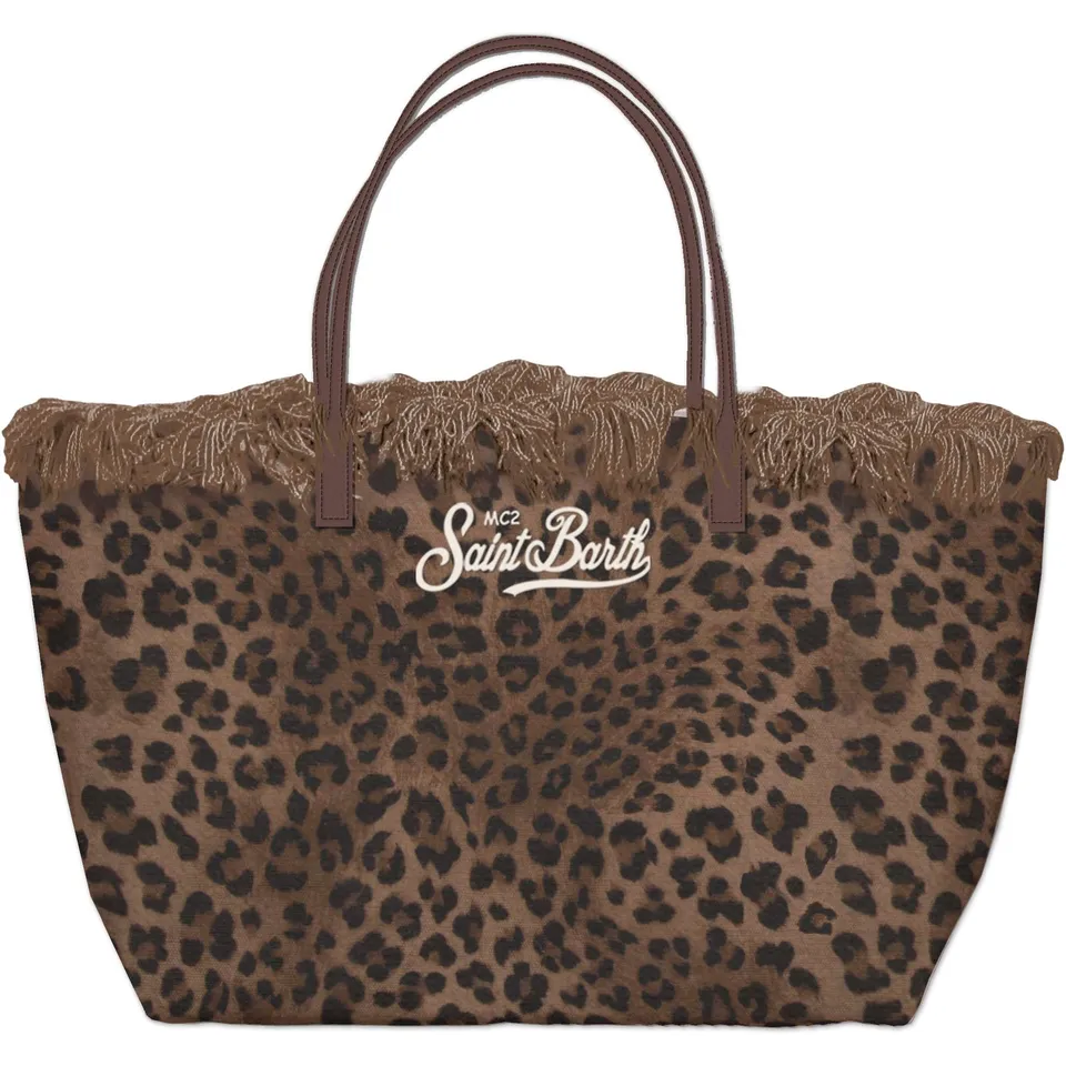 MC2 Saint Barth City Bag Fringe 00588L borsa leopardata marrone