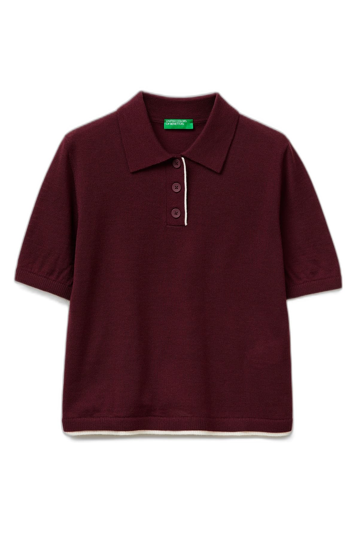 Benetton 11ahd301j Maglia Polo Grigia Lana Extrafine