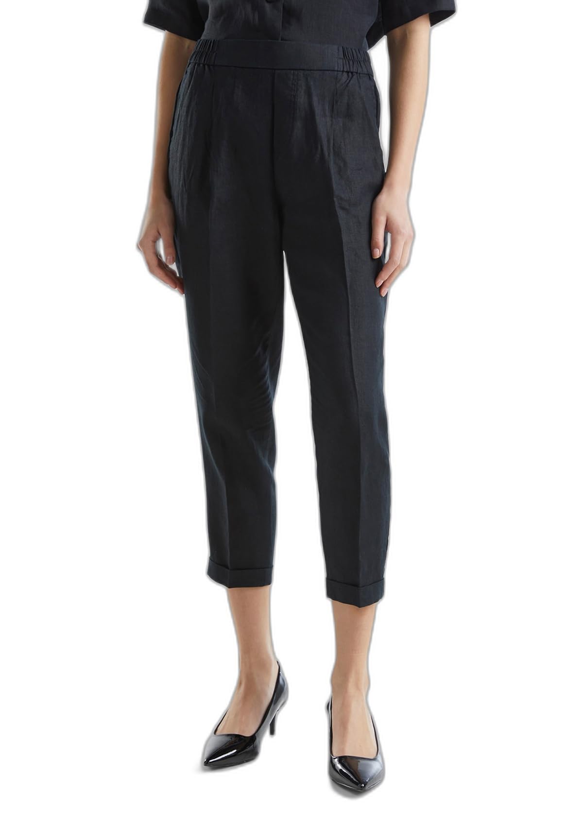 Benetton Pantaloni Donna Regular Nero 100 Tasche