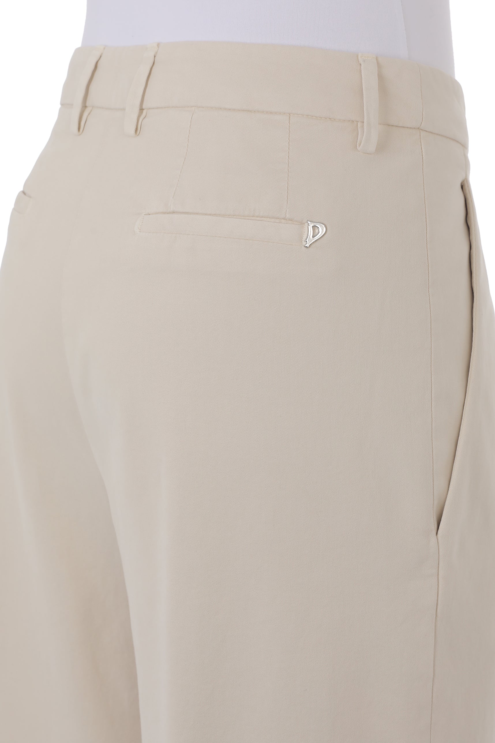 Dondup Eloise DP843 GSE043D pantalone avorio wide leg