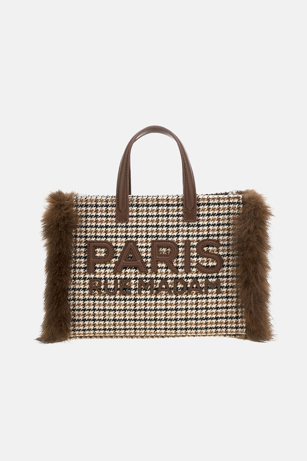 Rue Madam Megeve 1627 Borsa Tote Pied de Poule
