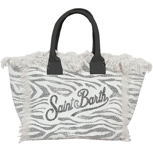 MC2 Saint Barth Vanity 00271L borsa canvas Strass Zebra donna