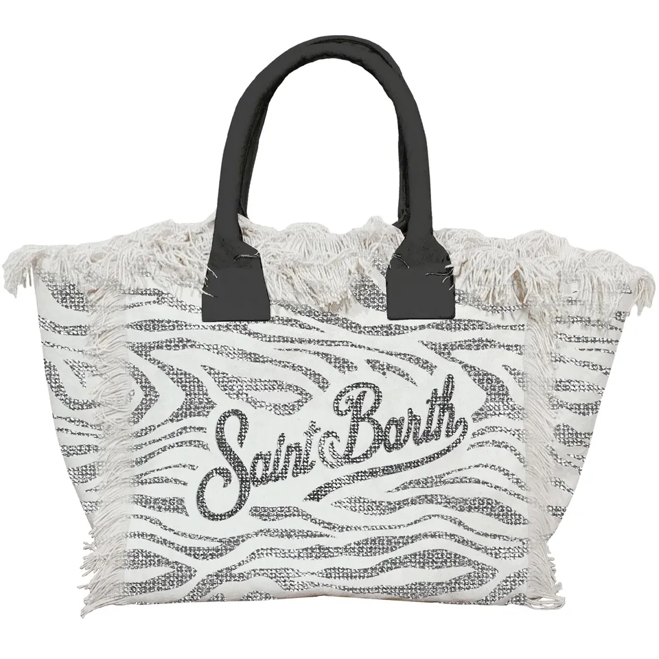 MC2 Saint Barth Vanity 00271L borsa canvas Strass Zebra donna