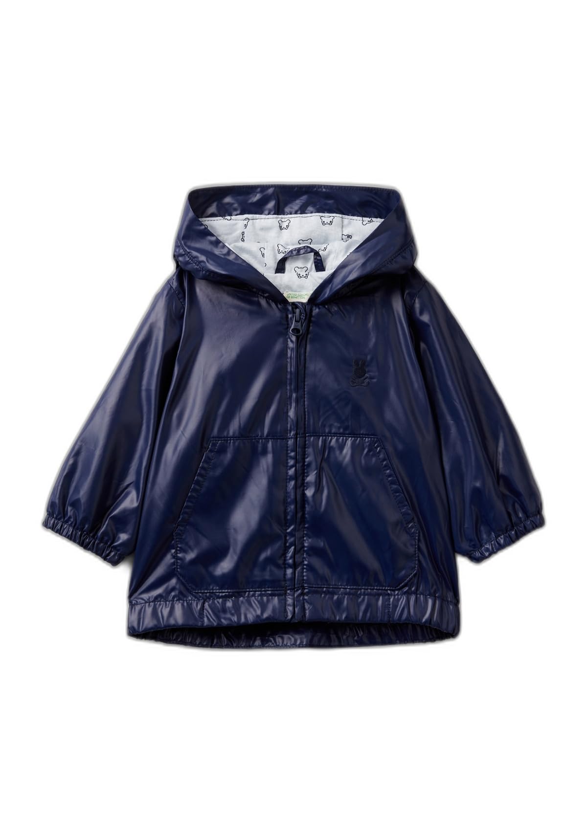 Benetton Giacca Bimbi Blu Notte 252 K-Way Cappuccio