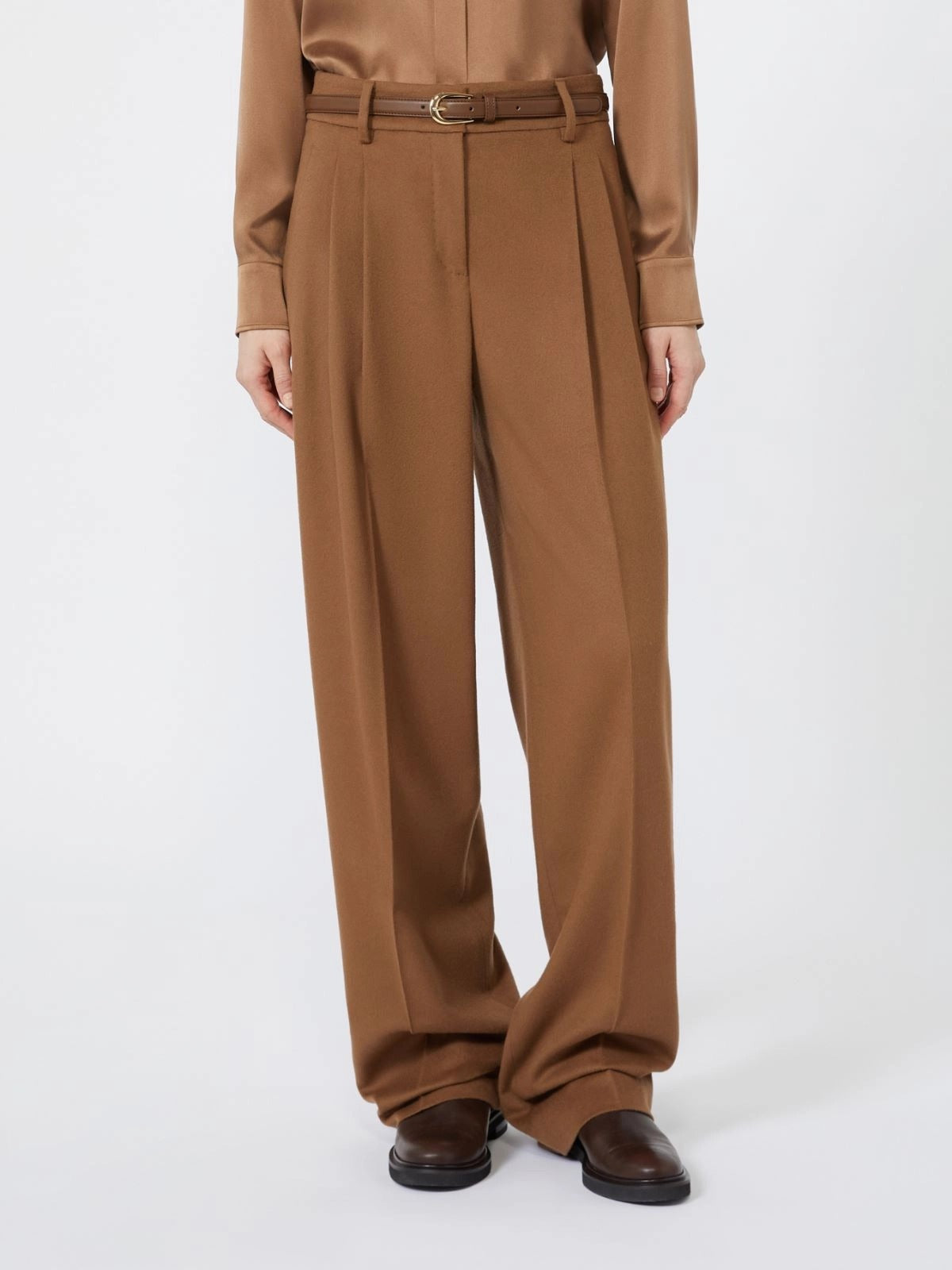 Max Mara Studio Cocco MSTCOCCO025 Pantaloni donna cuoio lana