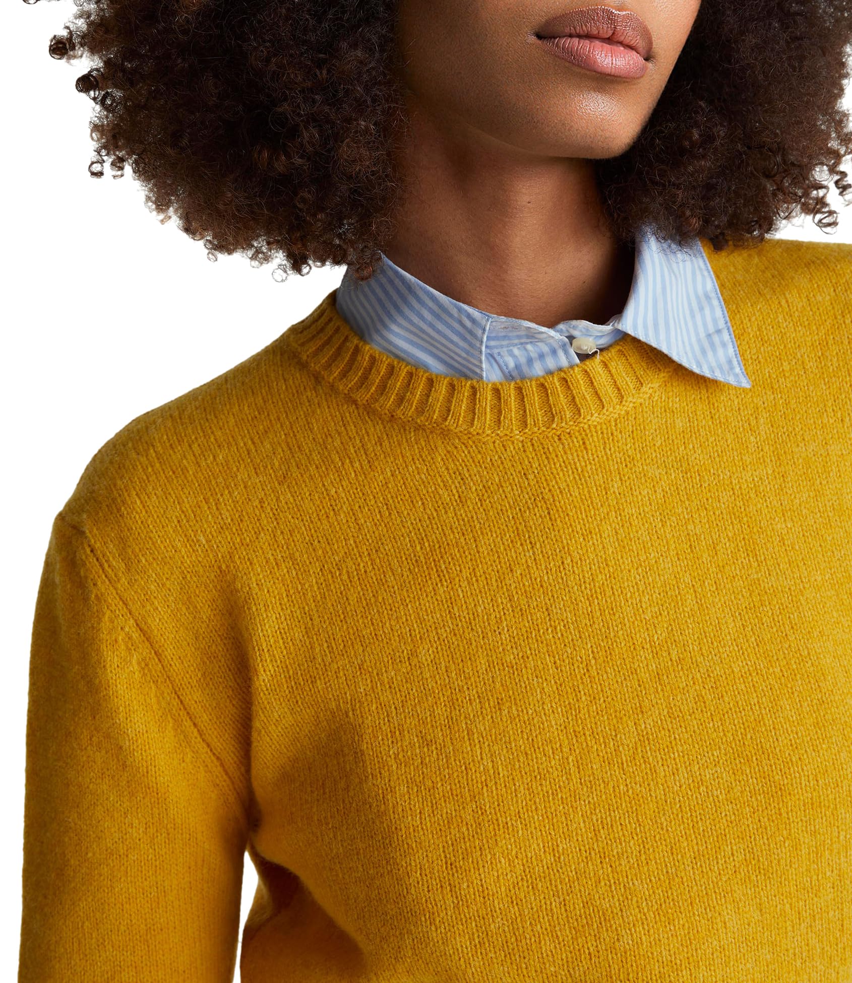 Benetton 103me1n23 Maglia Girocollo Donna Giallo M