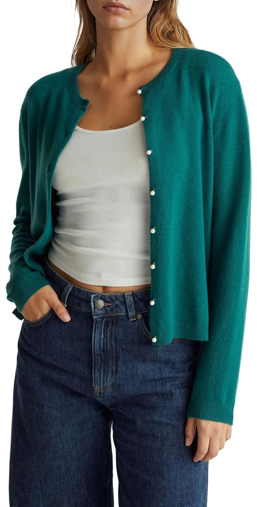 Benetton 1002d501u Cardigan Donna Grigio Girocollo