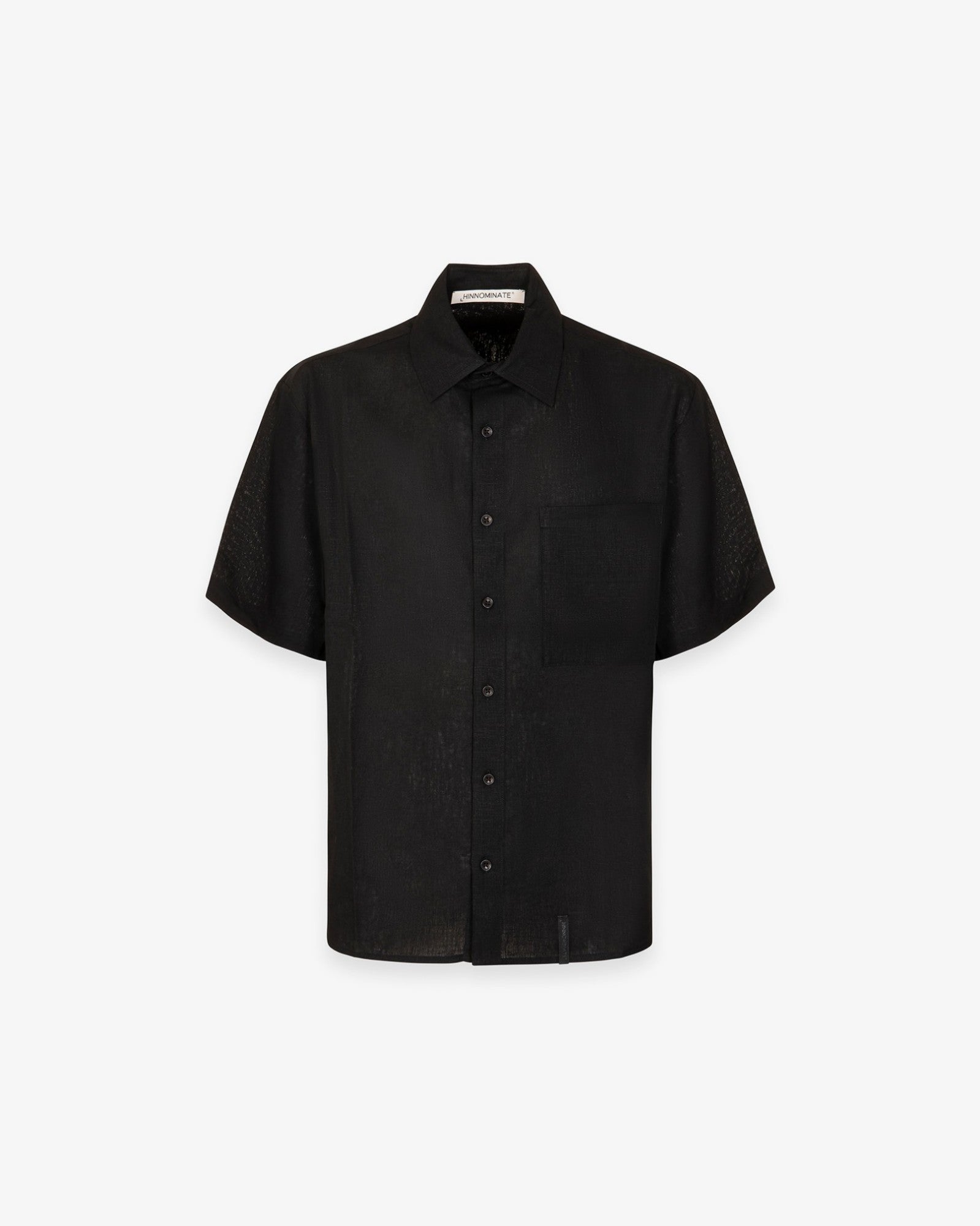 Hinnominate HMABM01556 camicia uomo nero lino maniche corte