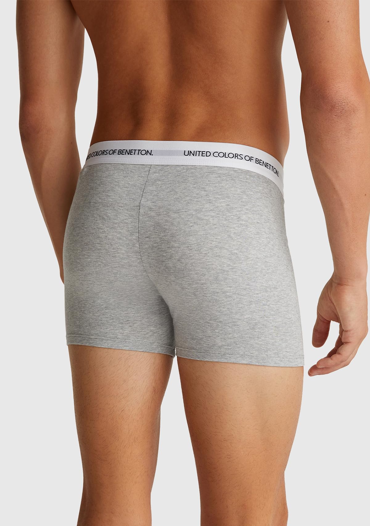 Benetton Boxer Uomo M Grigio Cotone Organico Gamba 9 cm