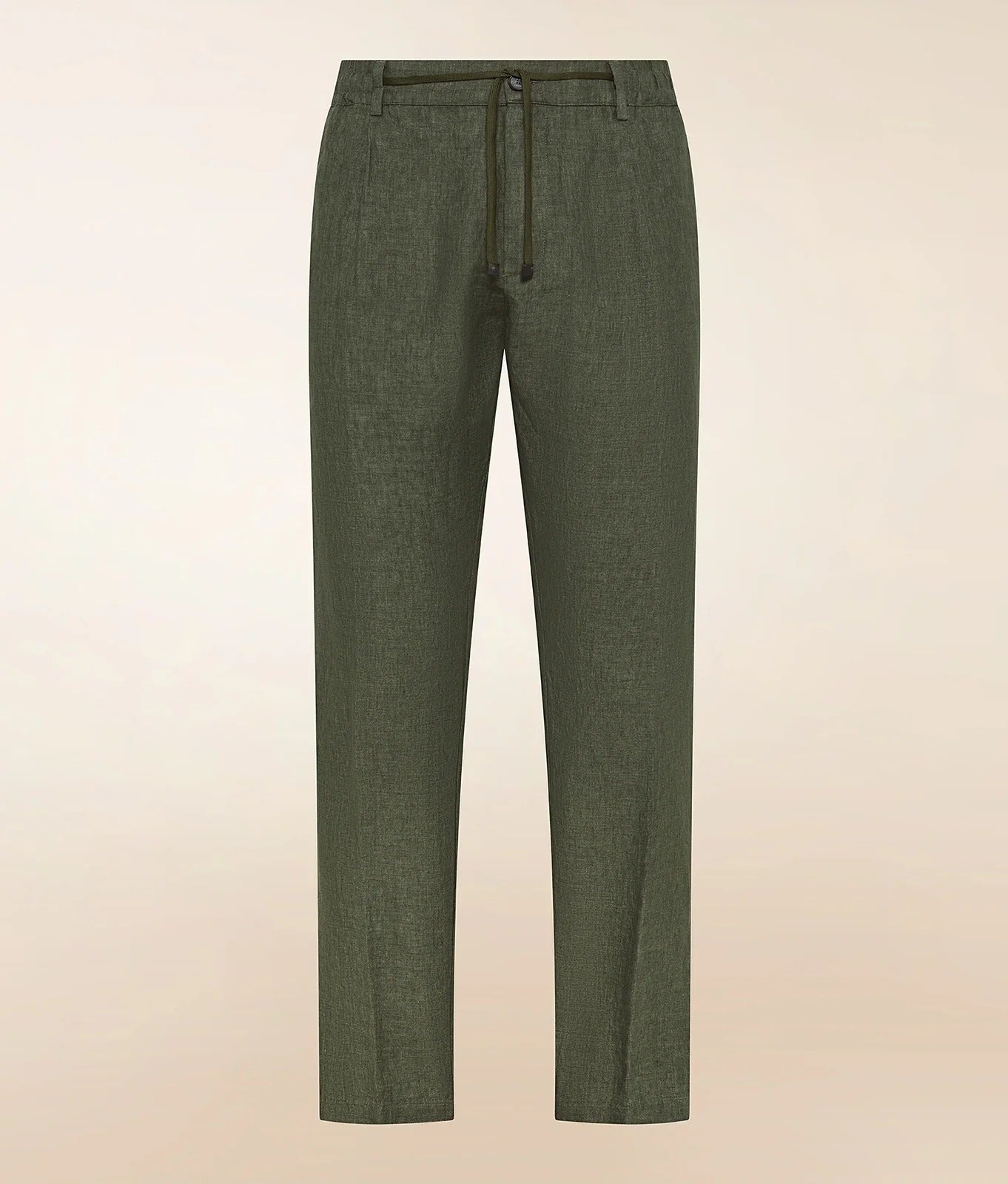 Cruna Mitte 1712 Pantaloni Lino Oliva Delavè Tapered