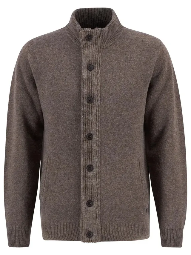 Barbour Essential Patch Zip MKN0731 Maglione Uomo Dark Stone