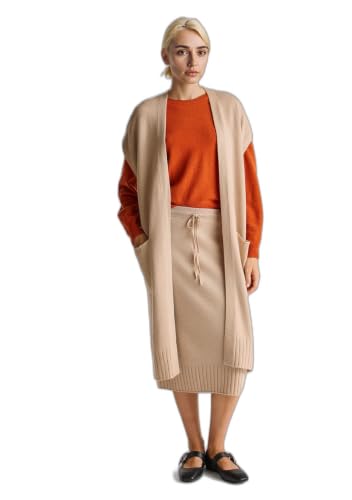 Benetton Maglieria Cardigan Gilet Lungo Senza Bottoni