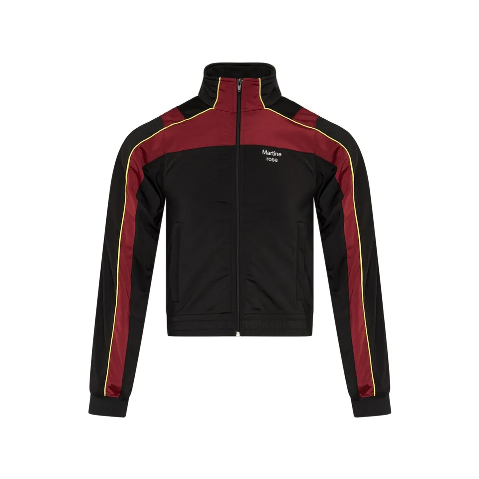 Martine Rose Shrunken Track Jacket giacca Black Burgundy