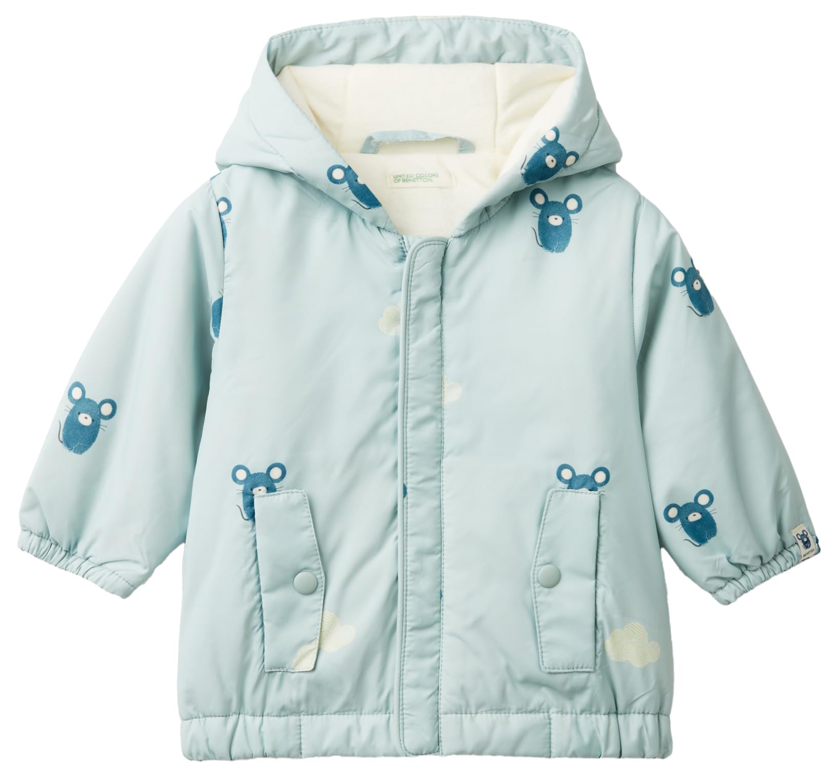 Benetton 2hgjan00t Giubbotto Bimbi Bianco Cappuccio 56