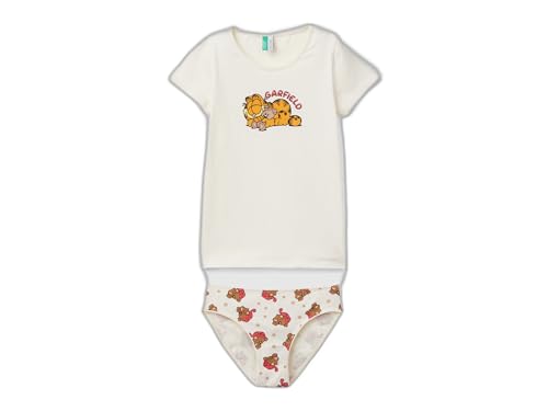 Benetton intimo bambina 2 anni t-shirt + slip Garfield cotone