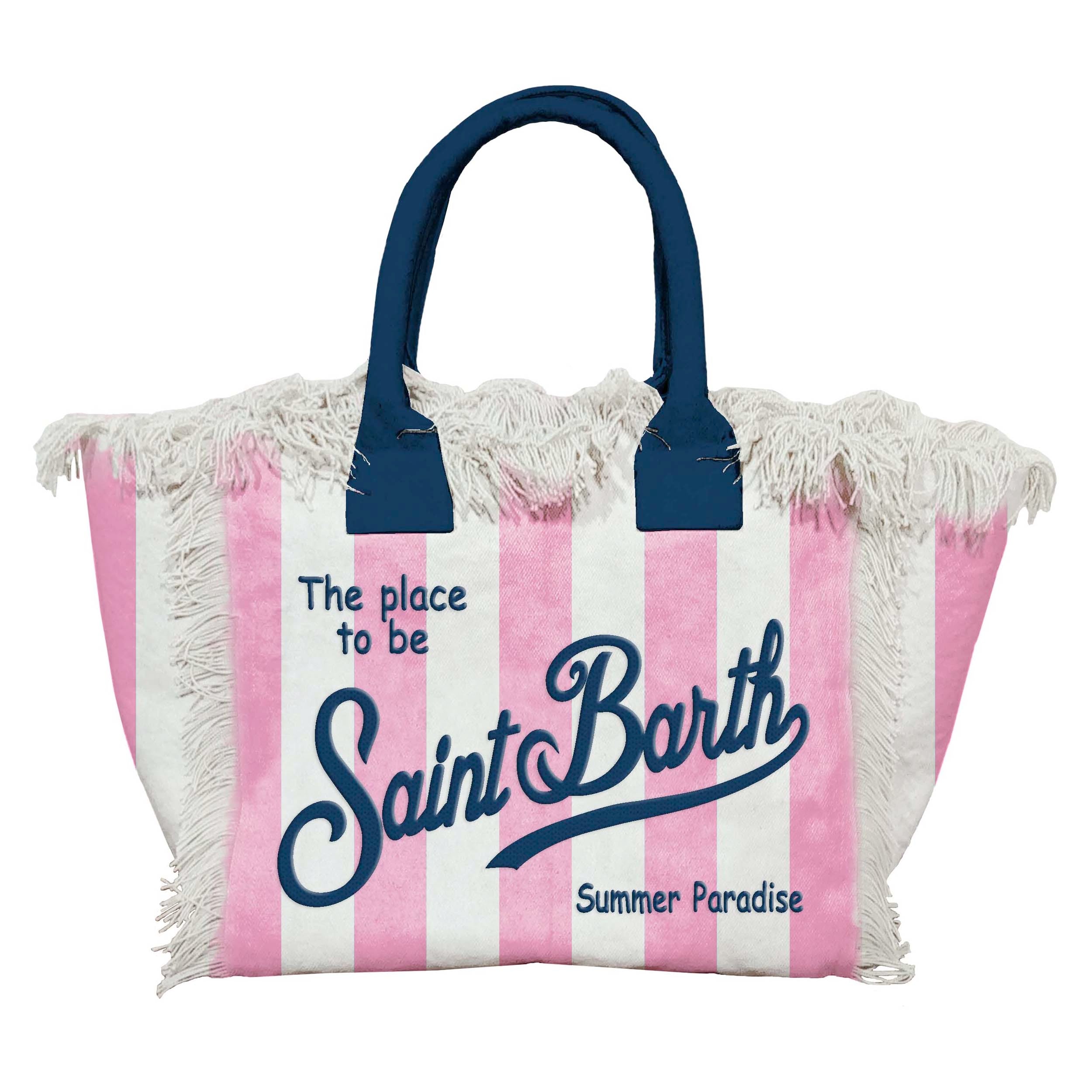 MC2 Saint Barth Colette 02626L Borsa Rosa Canvas Rigato