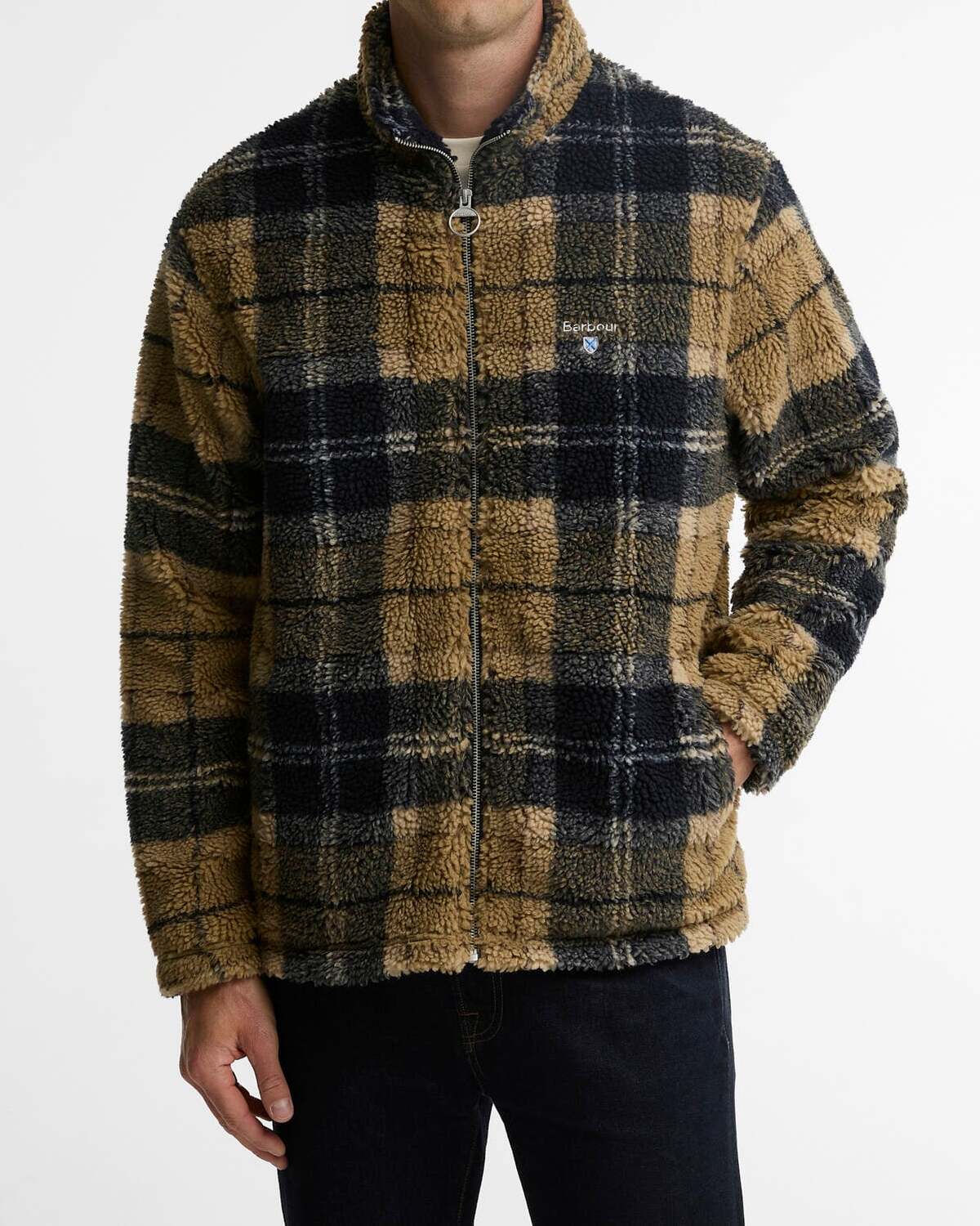 Barbour MFL0187 Felpa Uomo Sherpa Birchwood Tartan