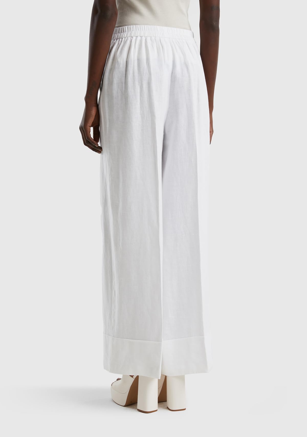Benetton Pantaloni e Jeans Pantaloni Donna Bianco Ottico 101
