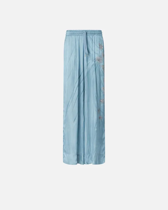 Pinko Rikky 106210 A374 pantalone donna blu viscosa