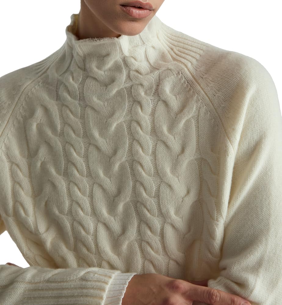 Benetton Maglieria 10K1D204G Maglione Lupetto Donna Bianco