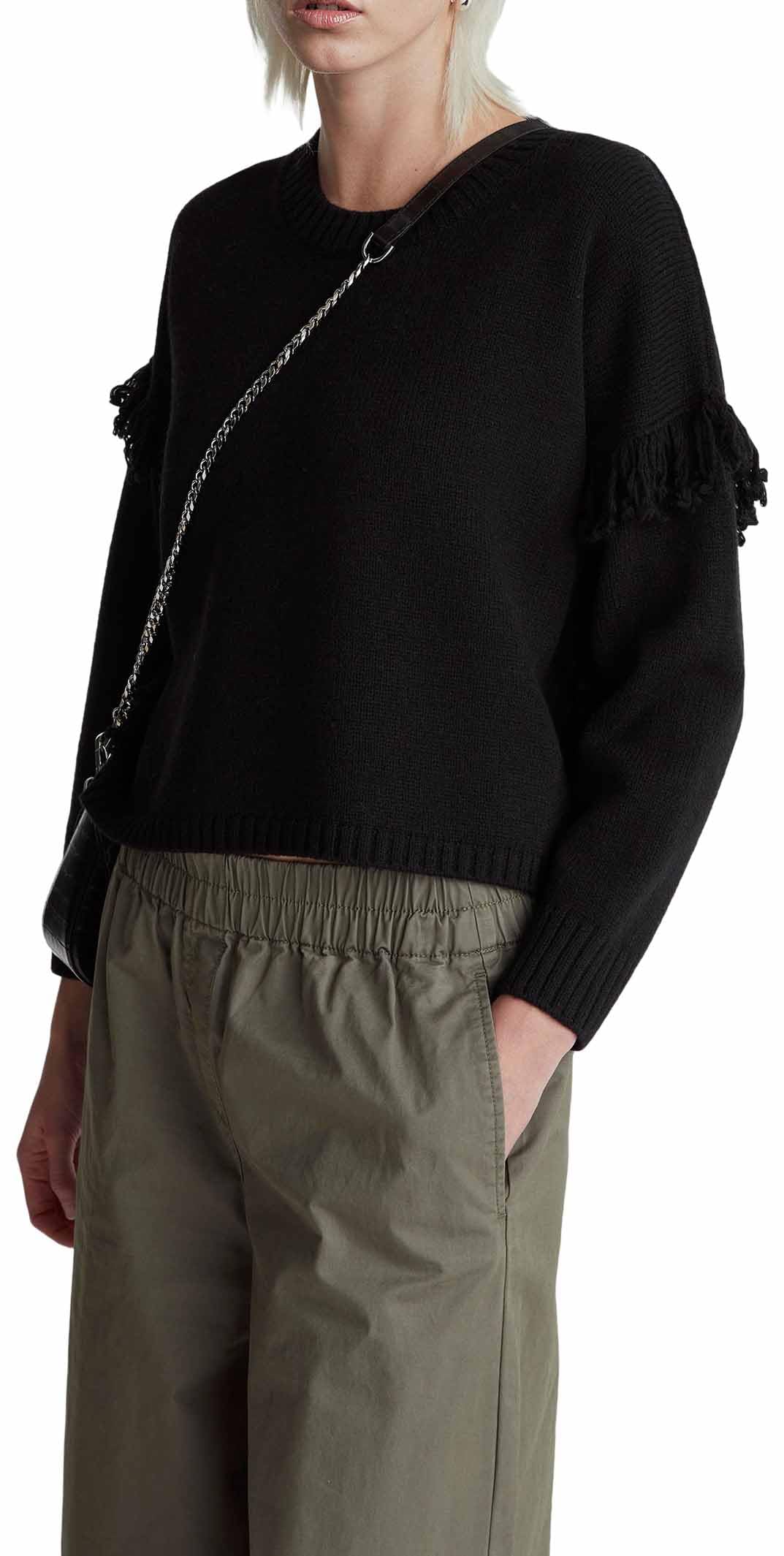 Benetton Maglieria 191vd10ez Maglione Donna Nero Boxy