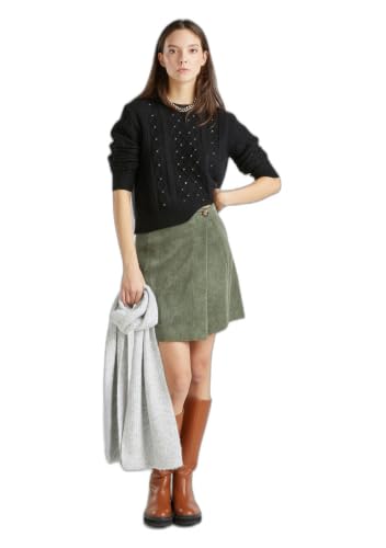 Benetton 1qcsd10cc maglione donna M nero misto lana strass