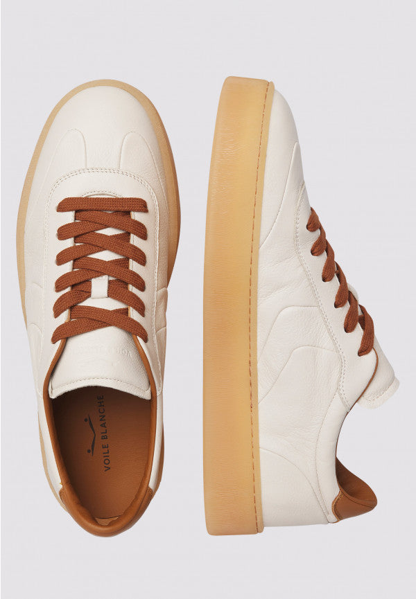 Voile Blanche Mind 02 Sneaker uomo latte cognac pelle