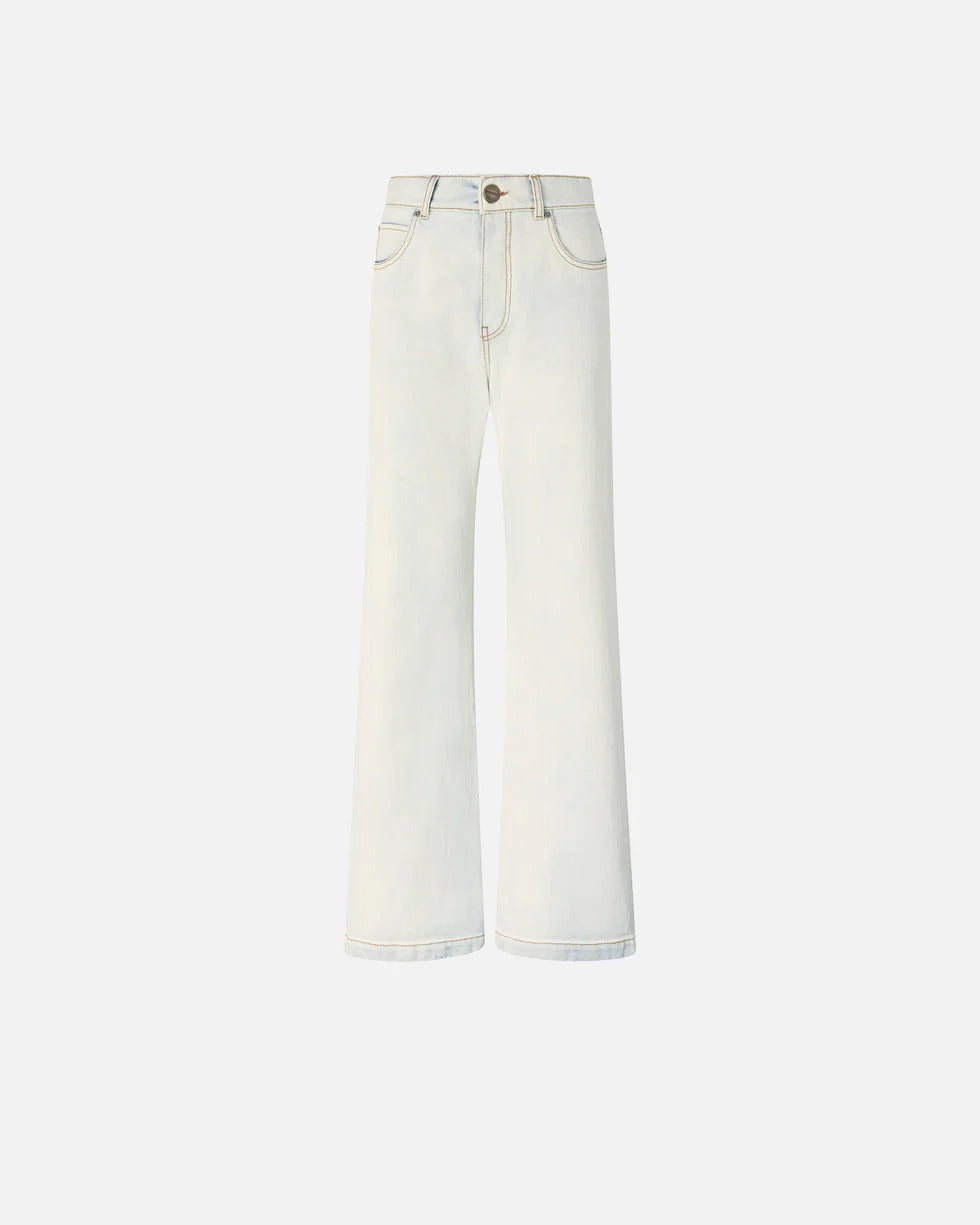 Pinko Wanda 106383 A34X Jeans Donna Azzurro Wide Leg