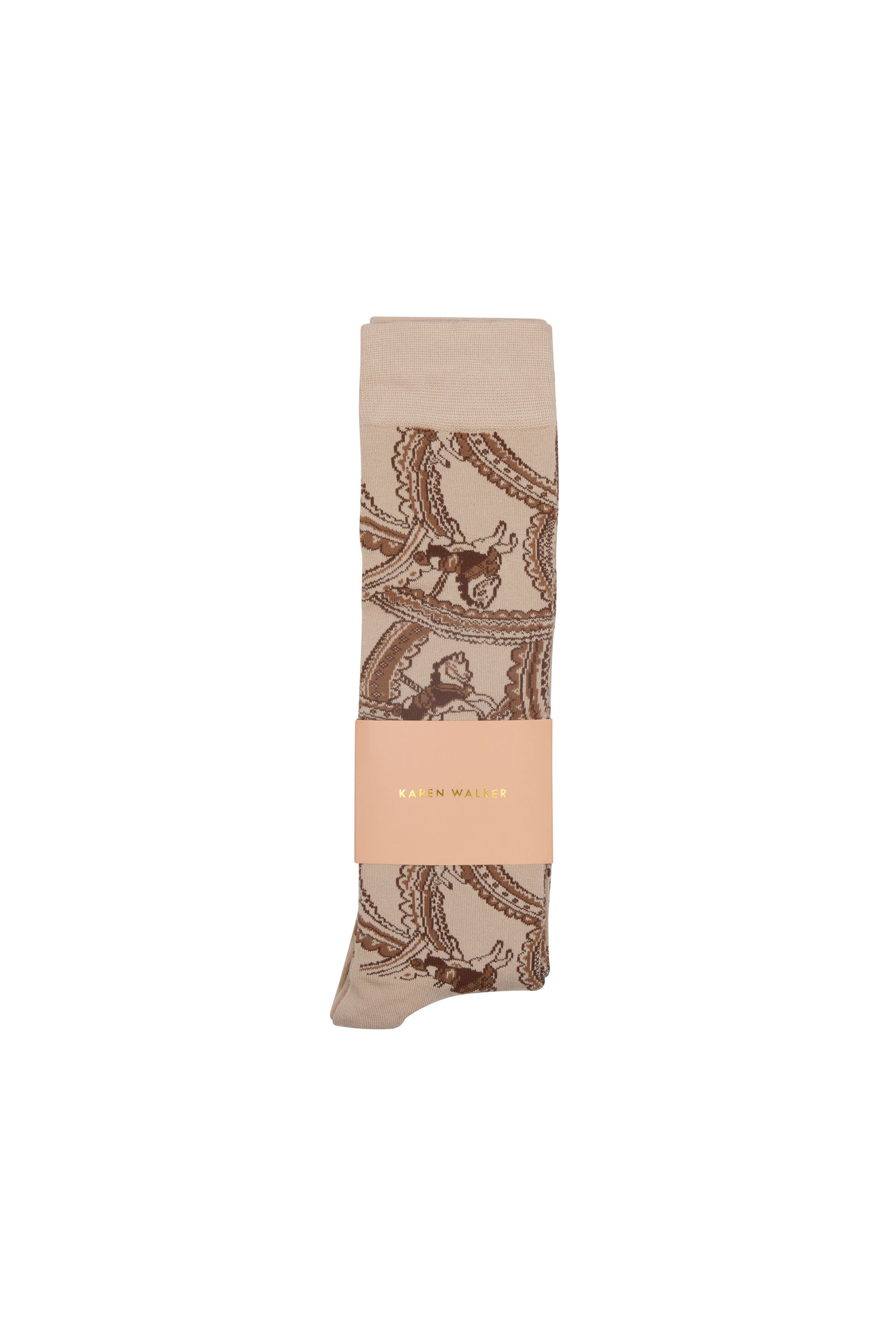 Karen Walker Carousel Calze alte 2 pack crema