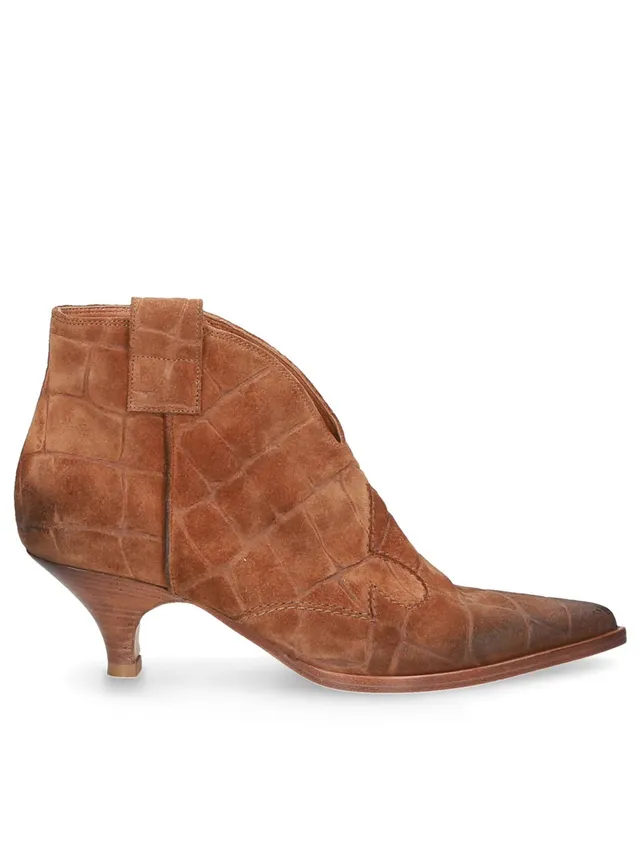 Elena Iachi E4558 Tronchetto Suede Tan Tacco 5 cm